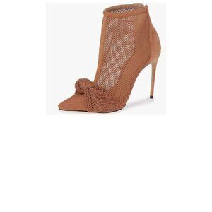 FSJ Brown Women Sexy Mesh closed Toe Pumps Gladiator with Back Zipper Stiletto